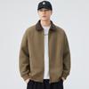 2025 Primavera e Outono Novo Estilo Lapela Solto Cardigã Moletom Masculino Estilo Japonês Retrô Moderno Versátil Casual Casal Preto