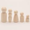 Manualidades DIY de gran venta transfronterizas, adornos decorativos, muñecos de madera originales de color madera, grupo familiar pintado para niños, hombrecito de madera
