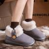 Botas de nieve de invierno para mujer, de Eva, con aumento de altura, suela gruesa, forro polar, cálidas, antideslizantes, para el hogar, zapatos de algodón Maomao con tacón y bolsa.