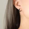 Pendientes de lujo de alta gama estilo Ins, con incrustaciones de oro retro y circonitas, en forma de U, de acero y titanio, respetuosos con el medio ambiente.