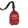 Colgante Pixiu de Mineral Crudo Cinabrio con Alto Contenido de Arena Dorada Púrpura, Adecuado para Hombres y Mujeres en su Año Zodiacal, Collar Regalo Joyería al por Mayor