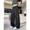 Pantalones de chándal casuales de estilo Old Money con cintura elástica para hombre, Otoño Tallas Grandes, Ajuste holgado de moda, Pantalones de chándal drapeados juveniles