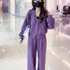 Conjunto Elegante e Moderno de Duas Peças 2025 Primavera e Outono Novo Conjunto de Duas Peças Esportivo Versátil Emagrecedor com Capuz para Mulheres