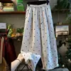 Calça casual de algodão e linho com bolinhas retrô, moda plus size feminina, nova coleção 2026, modelagem solta, versátil, calça de perna larga, corte reto, moderna