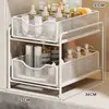 Estante de Almacenamiento Extraíble Debajo del Lavabo del Baño en el Gabinete del Lavabo, Canasta Multifuncional para Detergente de Lavandería del Baño