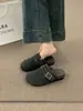Sandalias sin cordones de suela gruesa y punta cerrada, estilo nuevo 2026, inspiradas en Birkenstock para mujer, diseño retro con hebilla metálica, fáciles de poner, versátiles