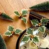 Hojas de Navidad y Frutos Rojos Decoraciones para Árbol de Navidad Guirnalda de Ratán Navideño Accesorios Fruta Roja Pequeña Simulada Hojas de Navidad