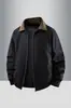 Jaqueta de lapela da moda estilo americano para primavera e outono, top casual solto versátil, feito de algodão lavado, confortável e respirável