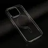 Adequado para Capa de Celular Apple 17, Capa Transparente de PC Magsafe Magnética para iPhone 15, Não Amarela, Anti-Queda e Anti-Impressão Digital