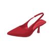 2022 Primavera Nuevo Punta Puntiaguda Tacón Fino Tacón Medio Zapatos Individuales Espalda Hueca Sandalias de Punta Tacones Altos Verde Talla Grande Zapatos de Mujer