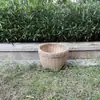 Cestas de armazenamento tecidas em bambu totalmente verdes, cestas de bambu, pás de bambu, disponíveis em vários estilos com ou sem furos, podem ser combinadas com peneiras de bambu