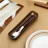 Colheres de aço inoxidável 304 com design de imitação de grão de madeira, talheres para crianças e adultos, colheres para comer e beber, conjunto doméstico de grau alimentício