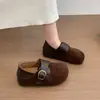 Zapatos tipo mula de suela gruesa, que aumentan la altura, de uso bidireccional para mujer, nuevo estilo de moda 2026 con hebilla de cinturón, zapatos bajos de una sola pieza para mujer