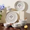 Conjunto de louça de cerâmica com underglaze de alta qualidade, estilo francês, para uso doméstico, apresentando novos designs para 2026, perfeito como presente de inauguração de casa