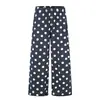 Pantalones deportivos casuales 11KN estilo americano con estampado de lunares para hombre y mujer, corte holgado con cintura elástica y cordón, pantalones casuales de pierna recta