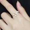 Anillo de flor de perla de agua dulce con temperamento suave, chapado en oro, apertura de nicho, anillo ajustable para dieta, anillo para mujer que combina con todo.