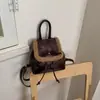 Mochila transversal feminina outono e inverno nova veludo retrô estilo universitário laço bolsa escolar de menina mochila pequena de viagem