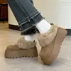Pantuflas de Algodón Estilo Birkenstock para Mujer con Aumento de Altura, Para Uso Exterior en Invierno, Nuevo Modelo 2025, Forradas de Felpa, Cálidas, de Suela Gruesa, Pantuflas Peludas para Mujer