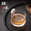 Colgante creativo de cerámica para el borde de la taza de agua de gato, porcelana blanca, lindo, decoración para mascotas de té del hogar, sala de té, mesa de té, accesorios para ceremonia del té