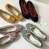 Zapatos de Mujer Estilo Francés con Lazo, Boca Baja, Capa Única, Piel Suave Interior, Tacón Interno, Nuevos de Primavera, Piel de Vaca, Punta Redonda, Tacones Planos, Zapatos de Mujer