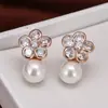 Nuevos pendientes de perla de moda europea y americana, pendientes de circonita para dama, pendientes de temperamento, joyería de oreja de personalidad simple, venta al por mayor