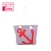 Bolsa de Playa de Lona con Ancla Personalizada para Exportación Europea y Americana, Bolso Bandolera de Cuerda de Algodón para Mujer, Bolso de Mano Rayado