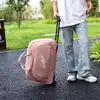Bolsa de Carrinho de Grande Capacidade, Bolsa de Mão para Embarque de Curta Distância, Bolsa Dobrável de Armazenamento de Viagem com Rodas para Homens e Mulheres, Bolsa de Carrinho Macia, Portátil