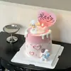 Decoración para Pastel del Día de San Valentín Qixi 2026 Pareja Teléfono Cachorro Gatito Adornos Tarjeta de Confesión de Amor Inserto