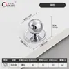 Oukali Hardware Puxador de guarda-roupa estilo francês de luxo leve em liga de zinco, puxador de gaveta e porta de armário estilo europeu e americano de furo único, prata brilhante