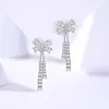 Brincos de Prata Esterlina S999 Mais Vendidos Brincos com Laço e Franja Brincos de Luxo Femininos Brincos como um Presente de Dia dos Namorados Chinês para Sua Namorada