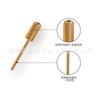 Cabezal de pulido de acero de tungsteno dorado, esmalte de uñas, herramienta de pulido de la superficie de la uña, cabezal cilíndrico único calvo, broca para esmalte de uñas