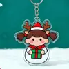 Colgante Acrílico Creativo Llavero de Navidad Lindo Dibujo Animado Estudiante Colgante para Bolsa de Regalo de Navidad Accesorios para Llaves
