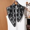 Pañuelo Cuadrado de Doble Cara Bicolor con Patrón de Espiga 65 para Mujer, Estilo Retro Francés Sencillo, Accesorio Elegante, Pequeño Pañuelo de Cuello de Moda