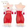 Conjunto de Lencería Navideña Feimu, Vestido de Malla Transparente Degradado con Tachuelas de Plumas, Lencería Erótica para Parejas Adultas Zy156