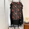 Bufanda cálida de cachemira para mujer, estilo étnico bordado con flores de anacardo, para viaje, otoño e invierno