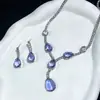 Novo Conjunto de Joias com Pingente de Coração de Zircônia de Duas Peças para Casamento, Acessórios Brilhantes e Exquisitos