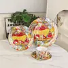 Ouge H Home Serie Leopardo Amarillo Vajilla de Porcelana Hueso Juego de Café Plato Occidental para el Hogar Taza de Café Platillo Tetera Fabricante Venta al por Mayor