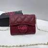 Nuevo Producto Bolsa Acolchada Pequeña Fragante con Múltiples Ranuras para Tarjetas, Portatarjetas, Bolso de Mujer, Piel de Vaca Caviar Bolso de Cadena para Monedas de Gran Capacidad
