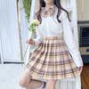 Jk Vestido Uniforme Genuíno Outono e Inverno Manga Comprida Vestido Xadrez Conjunto Completo Japonês Estilo Universitário Saia Plissada da Menina