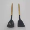 Espátula de silicona con mango de madera, espátula especial para sartén antiadherente, espátula de cocina, cuchara para sopa, colador, utensilios de cocina para el hogar, resistentes a altas temperaturas