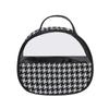 Bolsa de Cosméticos Clásica Blanca y Negra, Bolsa de Cosméticos con Patrón de Tablero de Ajedrez, Bolsa de Almacenamiento Impermeable Serie Blanca y Negra