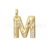 Collar con colgante de 26 letras inglesas de cobre nuevo incrustado con circonita con textura, accesorios de moda personalizados