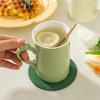 Taza de Cerámica Estilo Crema Simple Estilo Ing Taza de Café para el Hogar Taza Conejo de Jade de Aspecto Elevado Resistente a Altas Temperaturas Vaso para Agua