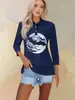 Novo Modelo 2026 para Plataformas de E-commerce Independentes, Amazon Transfronteiriço Estilo Europeu Casual Americano Camisa Polo MB14 de Manga Longa com Botões Halloween
