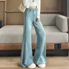 Tiro Real Jeans Retro Americano Micro Campana para Mujer Otoño 2026 Nuevos Sueltos Adelgazantes No Ajustados a la Pierna Pantalones de Campana con Caída