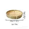 Recogedor de Bambú Hecho a Mano para Uso Doméstico, Productos Redondos de Bambú Tejido, Colador para Almacenamiento, Lavado de Verduras, Secado, Decoración de Granja, Productos de Bambú