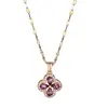 Nuevo Collar de Trébol de Cuatro Hojas Morado Moda Versátil Cadena para Clavícula Diseño de Lujo Ligero para Mujer Venta al por Mayor de Fábrica de Alta Gama