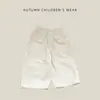 Calça de Veludo Cotelê Lisa para Bebê Primavera Outono Estilo Coreano Cintura Elástica Infantil Calça de Perna Larga Unissex Versátil Calça de Perna Reta