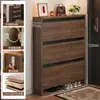 Zapatero de Madera Maciza con Tapa abatible para Entrada del Hogar, Gabinete Estrecho de Almacenamiento para Interiores y Exteriores, Zapatero Estrecho para Pasillo
