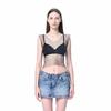 Ropa Europea y Americana Red de Pesca Diamante Brillante Elástico Corte Arbitrario Bikini de Playa Blusa Fiesta Noche Tienda Top Completamente de Diamante Mujer